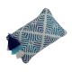 Blue Geometric Beaded Cotton Clutch Types Of Bags  For Women 